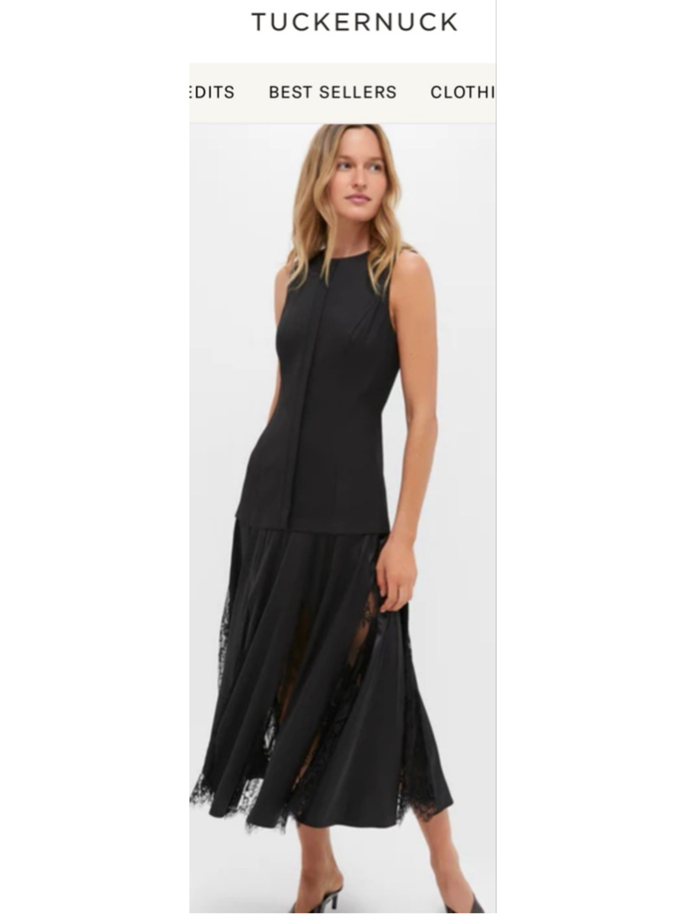 NWT Tuckernuck HYACINTH HOUSE Black Mixed-Media Coco Maxi Dress M